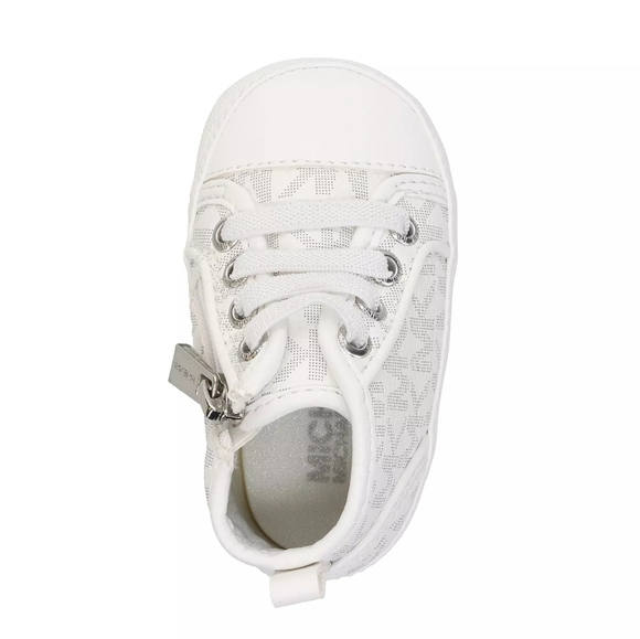 MICHAEL MICHAEL KORS Baby Split Logo Repeat High Top Sneaker Crib Shoes Size 2 - Picture 2 of 9